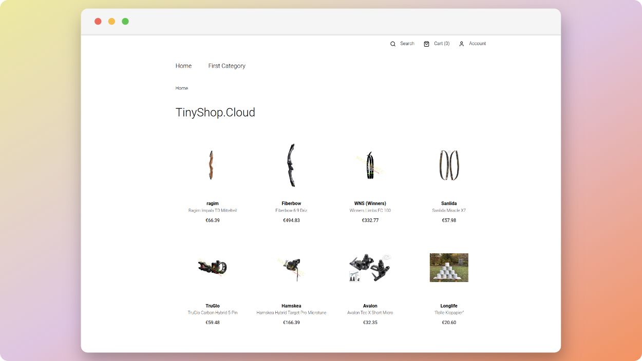 The Tiny Webshop Platform